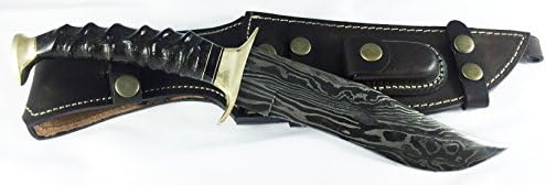 Nagata handmade Damascus Sheep Horn Handle Bowie Knife 13.25" with a 7 3/4" Blade
