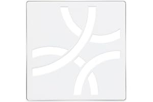 Schluter Kerdi-Drain Grate Kit with Integrated Slope Bonding Flange - Ideal for Bathroom or Wet Rooms - 4" Matte White Curve,