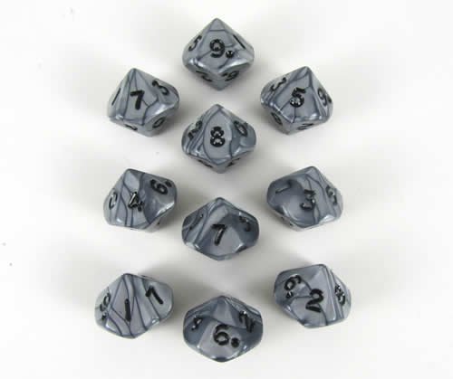 10D10 Dice Set, Olympic Silver