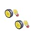 DIYmall DC Motor 3-6V Uniaxial DC Geared TT Magnetic Gearbox with Tire Wheel 2pcs