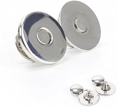 18mm x 2mm Magnetic Bag Clasp - Nickle Plated Rivet Magnetic Snap Buttons - Perfect for DIY and Leathercraft Projects - Ten Pack