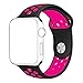 Vitech Soft Silicone Nike+ Sport Style Replacement Strap band for Apple Wrist Watch Series 1 Series 2 (38mm S/M Black/Rose)