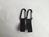 Stroller Clips Multi-purpose Hooks,Luxury Velcro, Two Great Organizer Accessories for Hanging Diaper & Shopping Bags & Purses. Universal fit, Black, 2 pack