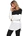 Sherosa Women's Autumn Lace Inset Long Sleeve Flattering Tunic Tops T-Shirt (Black,XL) …