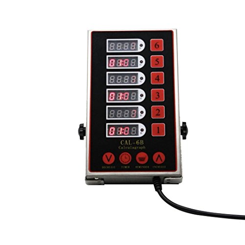 ZzPro 6 Channels Commercial Timer Cooking Timers Loud Adjustable Alarm Reminder Clear LED Display Stainless Steel Calculagraph For Restaurant Home Kitchen