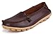 LabatoStyle Women’s Genuine Leather Flats Casual Moccasin Driving loafers Shoes (Brown, 9 B(M) US)