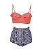 Haicoo Vintage High Waist Floral Women's Bikini Set Strappy Push Up Bathing Suit