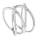 Beaux Bijoux Sterling Silver CZ Double X Ring (Size 10)