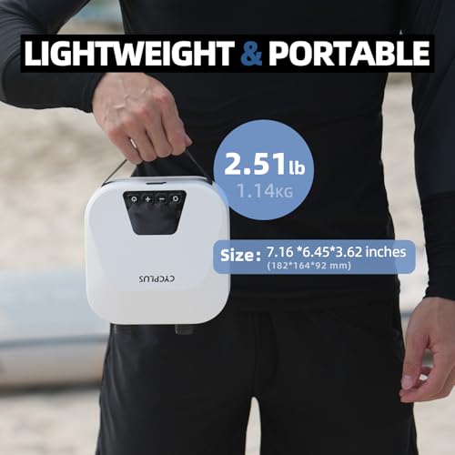 CYCPLUS 20PSI High Pressure Smart SUP Air Pump, Battery Operated, Intelligent Dual Stage Inflation & Deflation, Auto-Off Air Pump for Stand Up Paddle Boards, Surfing Kite, Tent, Mattress