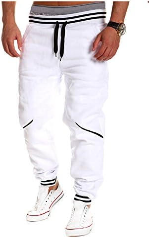 UBBC Men's Casual Sport Jogger Hiphop Dance DrawString Baggy Long Pants Trousers(White,M)