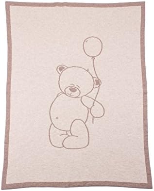 Love Cashmere Unisex 100% Cashmere Childrens Blanket - Teddy Bear - Natural Multi - made in Scotland