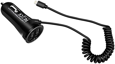 Hiro23 iPhone Car Charger 24W/3.1A Lightning Car Charger foriPhone X,iPhone 8/8plus, iPhone 7 7Plus 6S/6S Plus 6 6 Plus, SE, 5, 5S, iPad Pro, Air 2, Mini 3,with Extra USB Port (black）