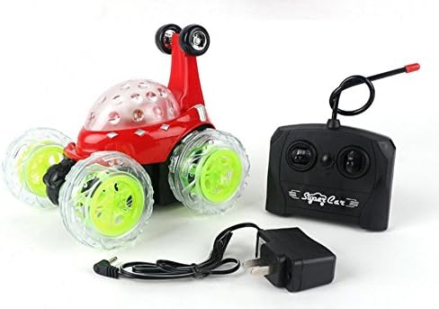 RC Car 360 Degree Spinning and Flips,Multifunctional Rechargeable RC Acrobatic Stunt Car with LED Lights and Music(Red)