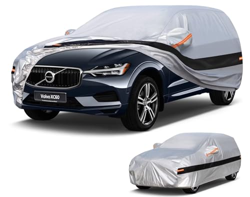 Holthly Outdoor SUV Car Cover for Volvo XC60 (2008-2025), Car Cover 10 Layers of Protection, 100% Waterproof, Anti-Dust, Windproof, Rain Waterproof, UV Protection