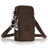 M.Way Multinational Outdoor Sports 3 Layers Storage Zipper Waterproof Nylon Crossbody Wrist Shoulder Bag Cell Phone Pouch Handbag Armband Case For iPhone6/7 Samsung S5 S6 S7 Under 5.5'' Coffee