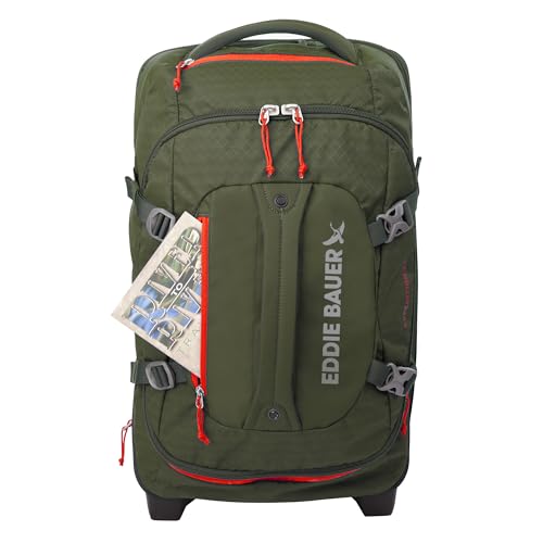 Eddie Bauer Expedition 22 Duffel Bag 2.0 - Lightweight Travel Luggage Made From Rugged Polycarbonate and Nylon, Dk Thyme
