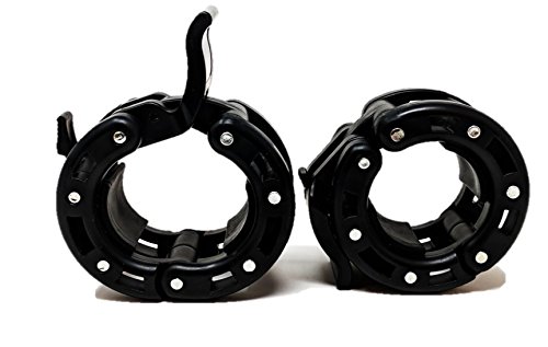 PRO Premiere Quick Release Pair of Locking 2" Olympic Size Barbell Clamp Collar by Clout Fitness (Black 2-Pack)