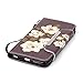 iPhone 5/5S Case, iPhone SE Case, [Kickstand] [Card/Cash Slots] Lightweight PU Leather Wallet Flip Cover with Wrist Strap for Apple iPhone 5/5S SE- Begonia