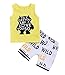 Baby Boys Girl's Summer Cotton Sleeveless T-Shirt Vest+ Short Pants Clothes Outfit Set (18-24 Months, Yellow)
