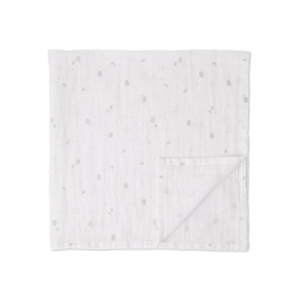 MORI Muslin Swaddle Cloth White Cotton 75x75cm Breathable Lightweight Pre-Washed for Infants Durable Comfortable Unisex Receiving Blanket Ideal for Swaddling or Nursing