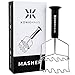 KonigHaus Masher Dual Layer Spring Loaded All Stainless Steel Construction Ergonomic Potato/Vegetable Masher