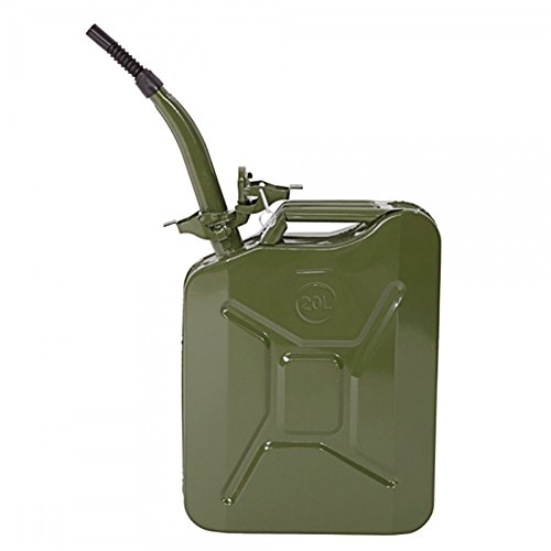 Lovinland 20L Gas Oil Can 4 Pcs Portable Metal Jerry Can Emergency Fuel Petrol Diesel Storage Can Tanks US Style Army Green