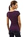 PattyBoutik Women's Cross Front V Neck Ruched Mesh Blouse (Purple M)