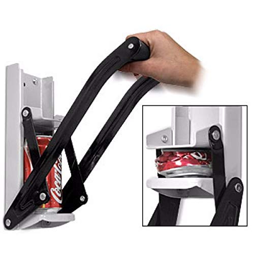 Heavy Gauge Steel Construction with Cushion Grip Handle Wall Mounted Can Crusher 16oz with Bottle Opener 16oz Can Crusher