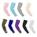 HongTeng 9 Pair Unisex UV Protection arm Sleeves Compression &Cooling Cover Sleeves for Cycling/Golf/Basketball/Other Sports