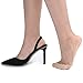 Flammi Women's Ultra Low Cut Liner Socks with Sling Back No Show Padded Half Socks (Shoe-Size 5-8 US, 4 Pairs- Beige)