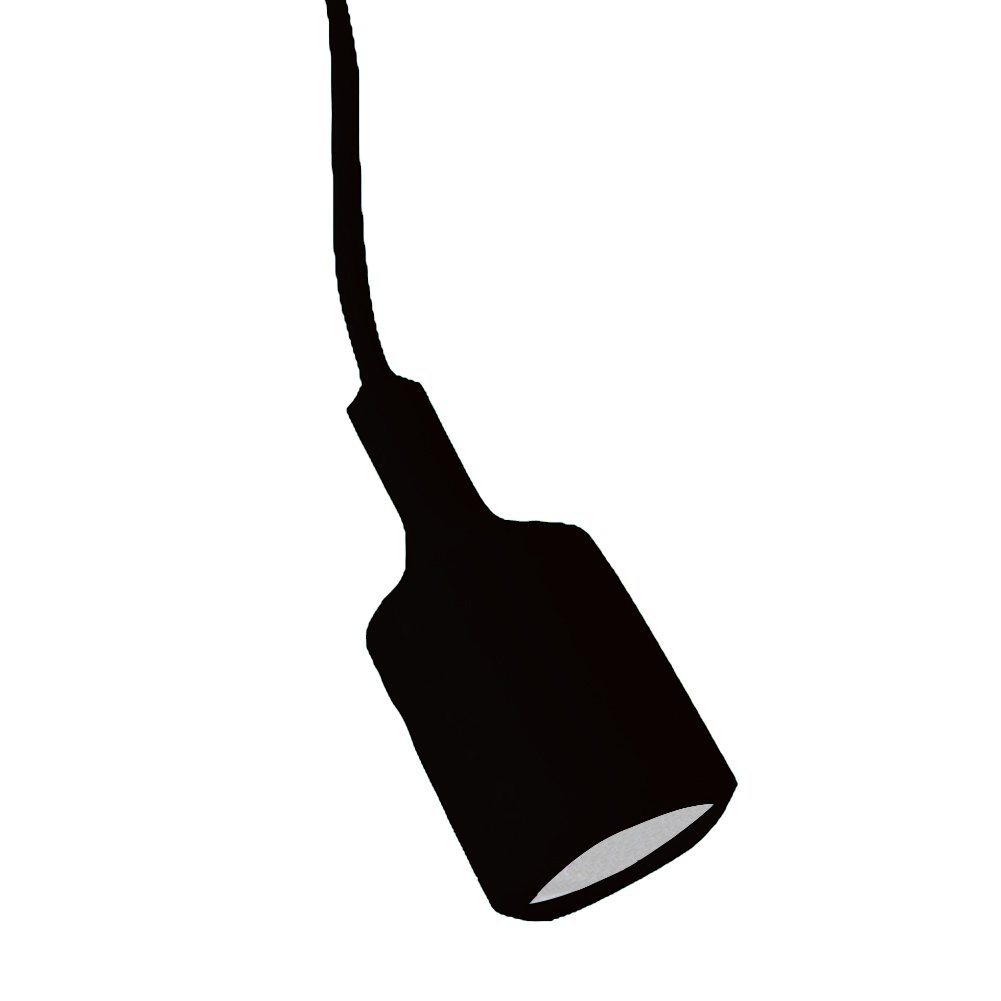 Black E27 Socket Silicone Lamp Holder 1m Adjustable Pendant Lighting DIY Ceiling Light