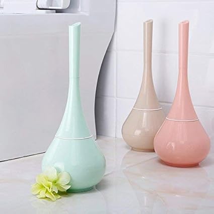 GNEY Toilet Brush Sets Plastic Cleaning Brush Toilet Brush with Holder Look Like Flower Pot-(Multi-Color)