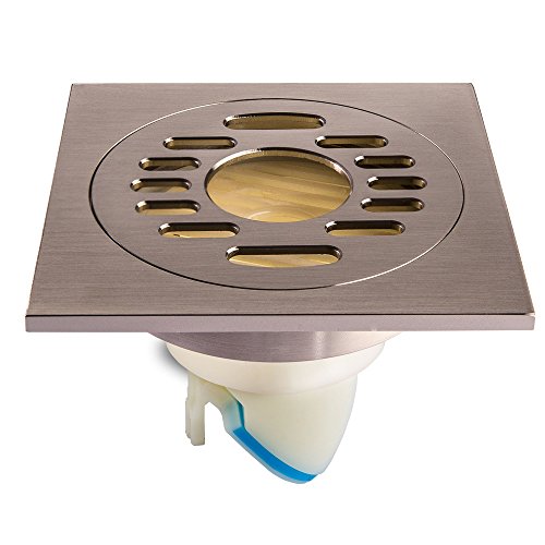 BERKET Square Shower Floor Drain Brass Rust-Proof Floor Drain With Detachable Filter Suitable For Bathroom Kitchen Toilet Prevent Clogging Anti-Odor Shower Drainage (Rose gold)
