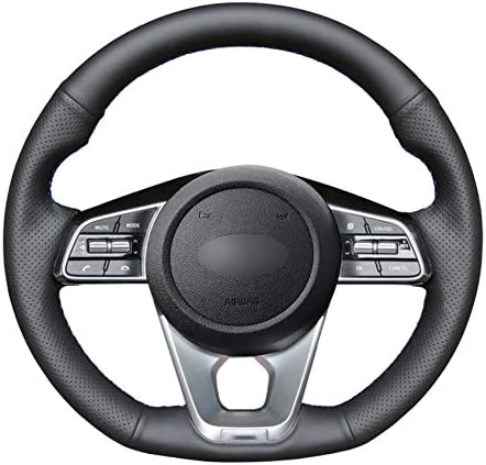 Hand-stitched Black PU Artificial Leather Car Steering Wheel Cover for Kia K5 Optima 2019 Cee'd Ceed GT 2019 Cee'd Ceed GT-Line 2019