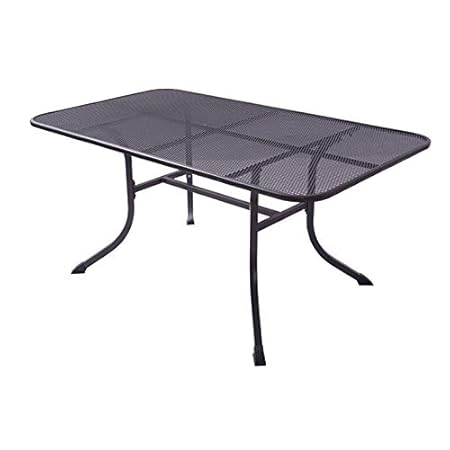 DEGAMO Streckmetall-Tisch Milano 90x160cm mit stabilem Stahlgestell, Graphit