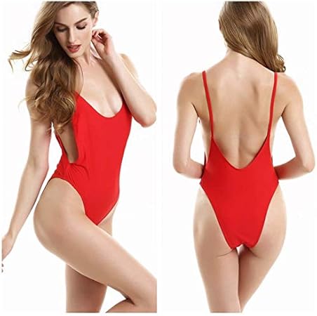 Amazon Co Jp Aksskonb 水着女性ひも水着ビーチウェアハイカットワンピース水着バックレスs 276red Health Personal Care