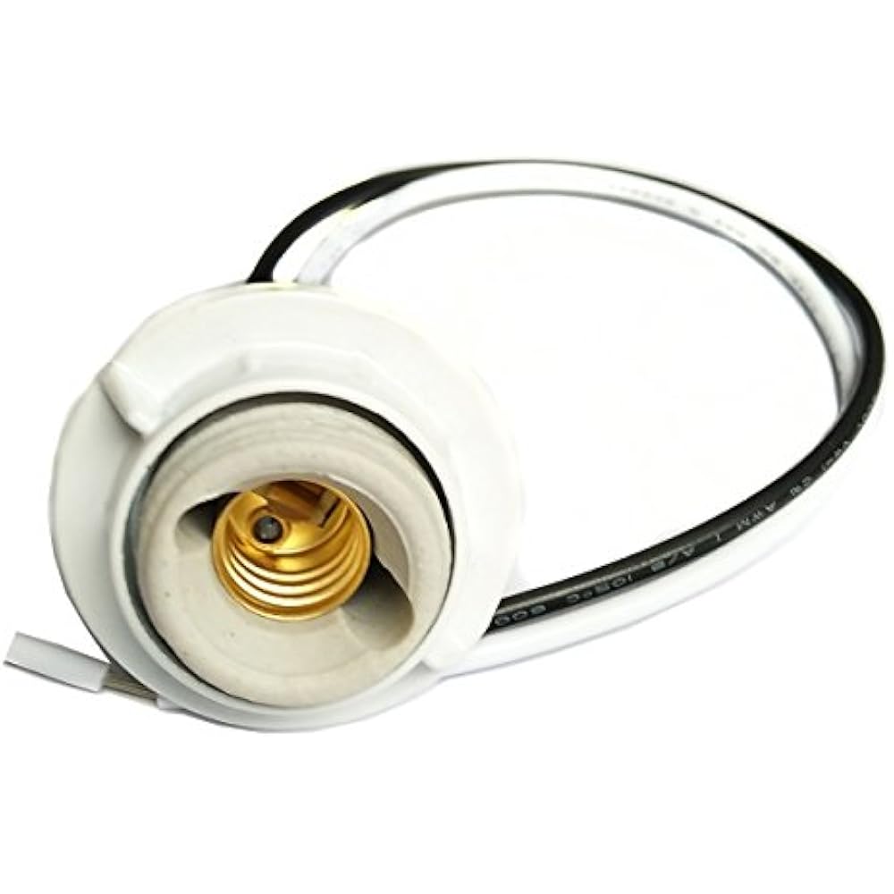 E12 Light Sockets Candelabra Porcelain Threaded With Metal Shade Ring