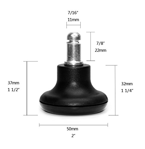 DozyAnt Replacement Office Chair or Stool Low Profile Bell Glides With Soft Rubber Bottom for Chairs and Stools 5 Per Set