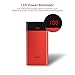 Slim Power Bank 10000mAh, Pisen Dual-USB Output Portable Charger, Compact External Battery Pack 2.4A Fast Charge with LED Display for iPhone, Samsung Galaxy and More (Red)