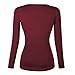 Simier Fariry Women's Casual Blouses Long Sleeve Solid Tops Red Wine L