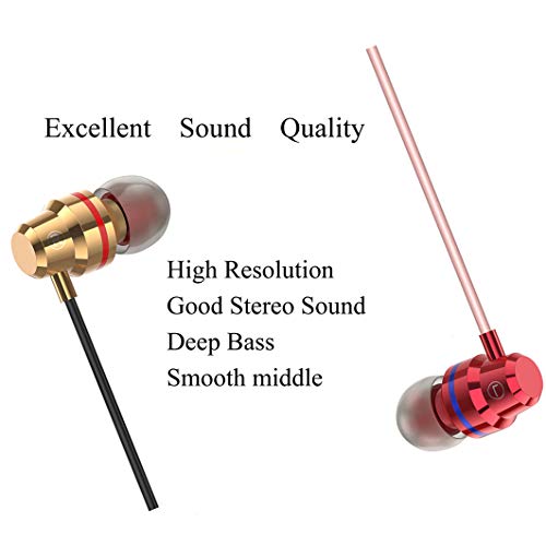 Earbuds with Microphone 2 Pack Ear Buds Earphones Headphones Mic and Volume Control Wired in Ear Noise Isolating Bass
