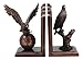 Ebros Gift Academic Award Wings of Glory Bald Eagle On Globe and Branch Bookends Bronze Electroplated Patriotic American Eagle Symbolic Figurine Resin Bookend Pair Statue
