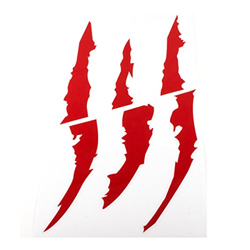 Red Monster Claws Scratch Headlight Decal Die-Cut Vinyl Sticker for Halloween[Blood Red]