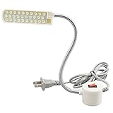 LudoPam LED Sewing Machine Light Flexible Work Light Gooseneck Lamp 30 Daylight LEDs 110V with Magnetic Mounting for Lathes,Workbenches,Music Stands,Crafts