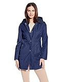 Anne Klein Women's Turn Key Raincoat, Ink, Medium