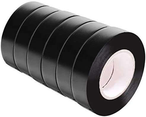 ALBOYI Black Electrical Tape, 15mm x 15m Adhesive Insulation Tape 6 rolls