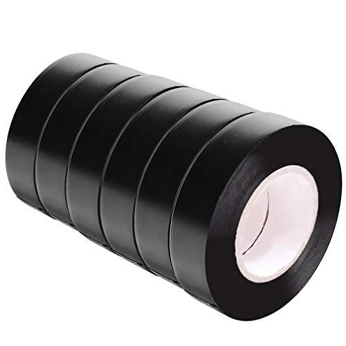 ALBOYI Black Electrical Tape, 15mm x 15m Adhesive Insulation Tape 6 rolls, PVC Insulation Gaffer tape Electrical for Insulating, Repairing, Protecting Wires(0.6 inch x 49.21 Feet)