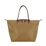 BEKILOLE Women's Stylish Waterproof Tote Bag Nylon Travel Shoulder Beach Bags-Coffee Color - Small Size