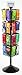 Displays2go Black Wire Rotating Display Rack with 32 Pockets for 4 x 9 Brochures, 57 