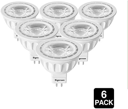 MR16 LED Light Bulbs with GU5.3 Base by Signreen, 50W Equivalent Halogen Bulbs, 12V 5W LED Spotlight Light, 40 Degree, Non-Dimmable, 6 Packs, Golden Yellow, 1800K